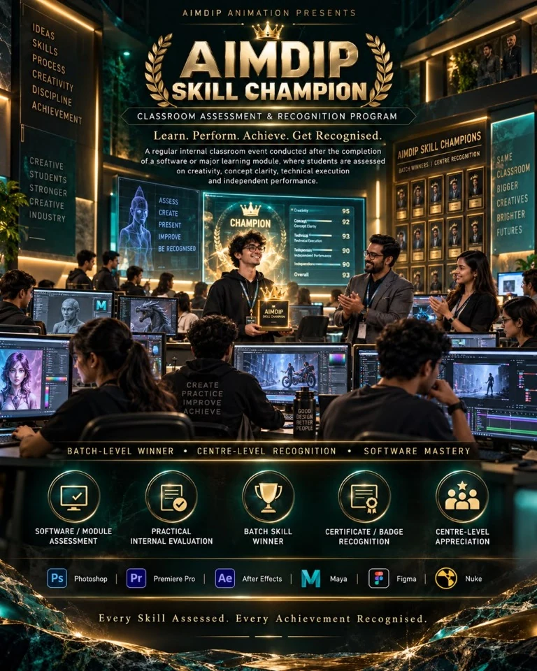 AIMDIP Skill Champion software assessment and recognition event poster