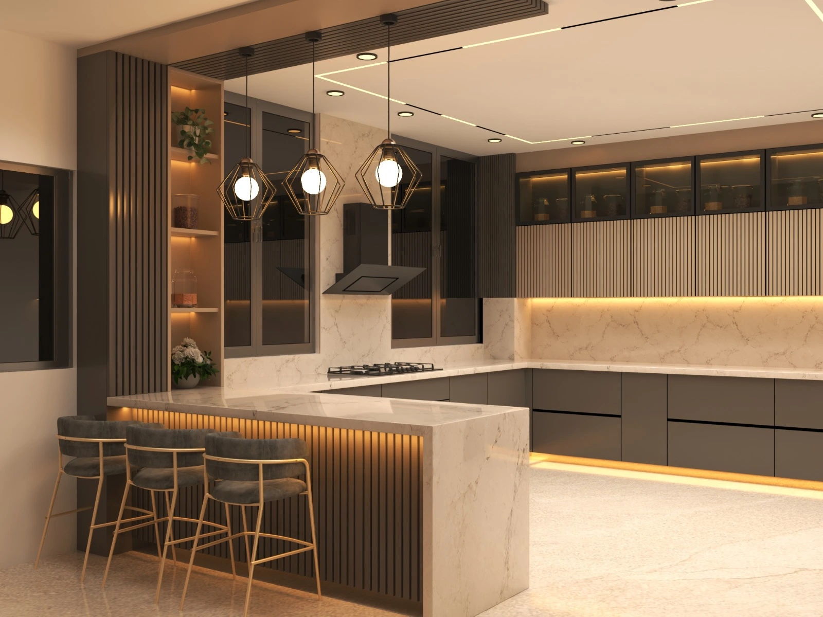 3D kitchen interior visualization by Akhtar Raza